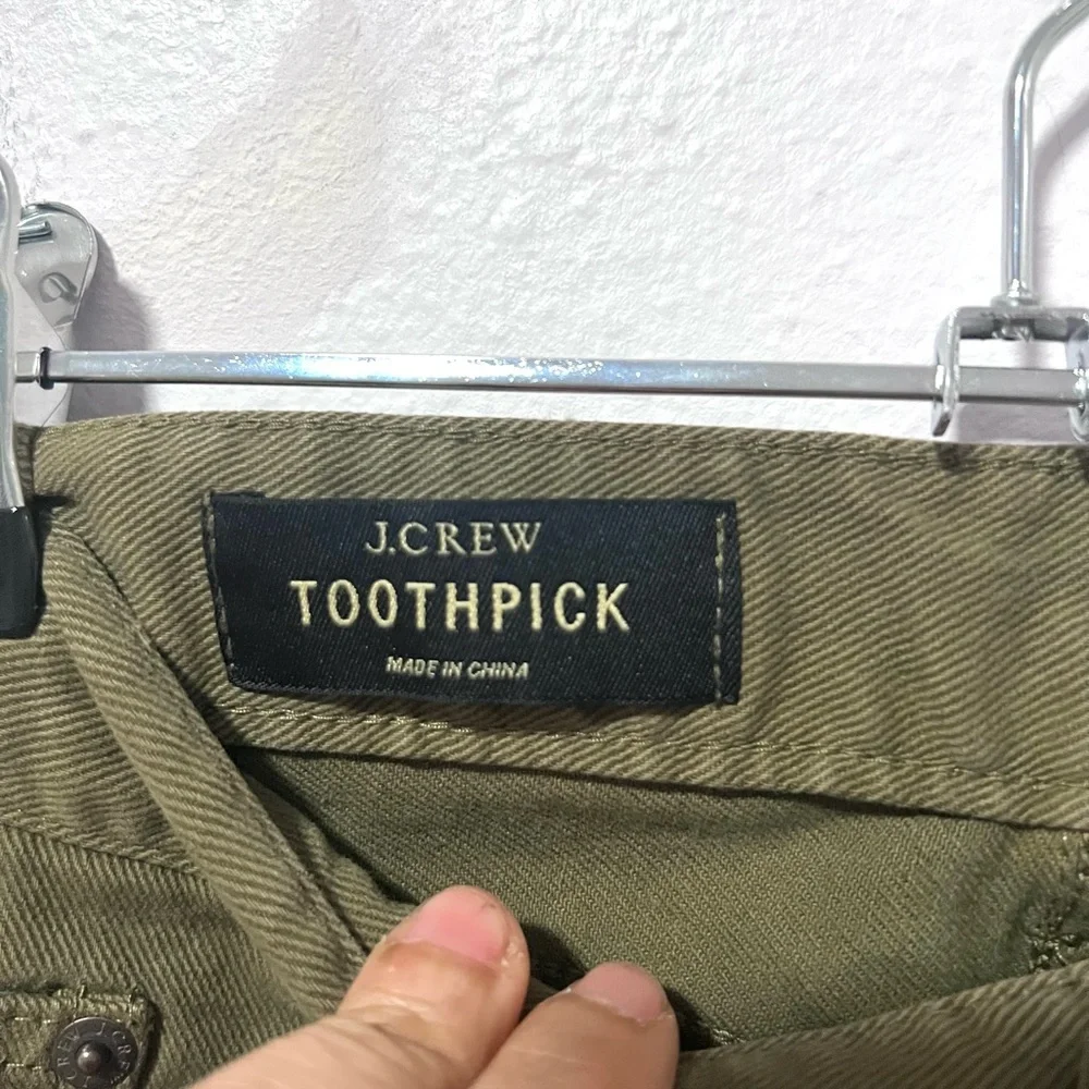 J. Crew Green toothpick Skinny Jeans with‎ Tapered Fit
